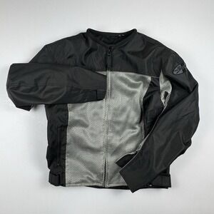 Joe Rocket Men's Mesh Motorcycle Jacket Black Gray Padded Armored Riding Size XL
